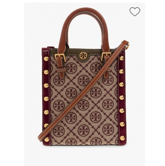 Tory Burch NWOTs Mini T Monogram Jacquard Studded North-South Tote Bag - Picture 13 of 16